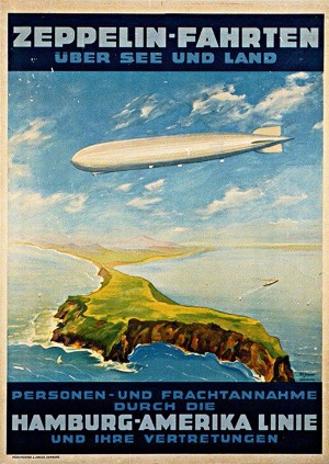 Zeppelin Hamburg America Line Poster